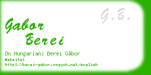 gabor berei business card