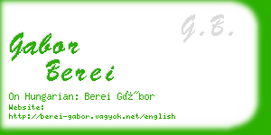 gabor berei business card